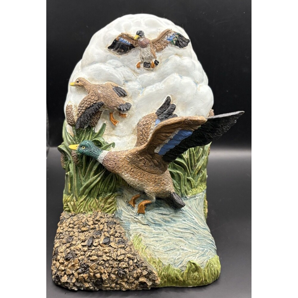 Mallard Ducks (3) In Flight Book End - Single Heavy